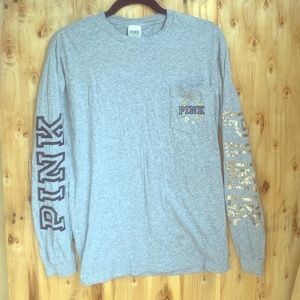 Victoria’s Secret PINK Long sleeve sequin T shirt